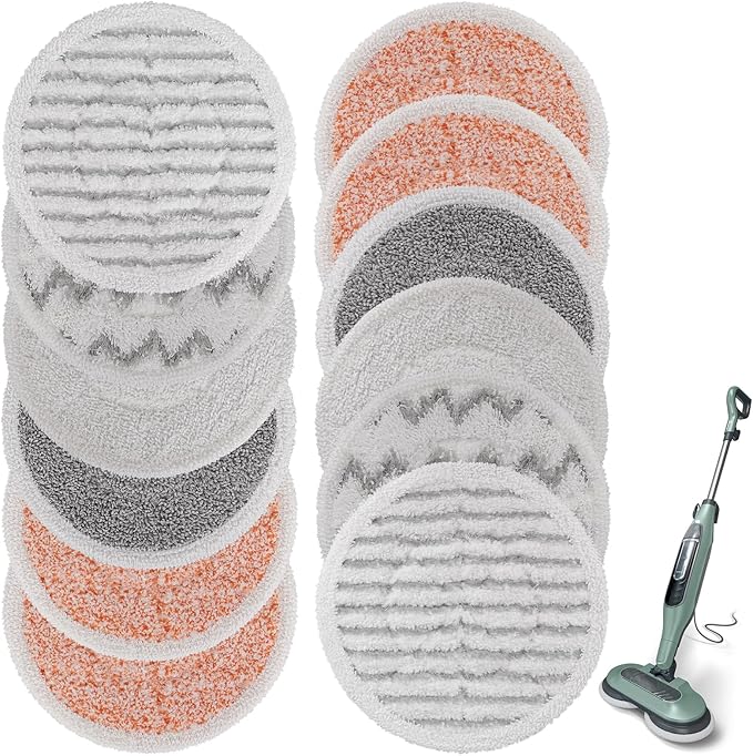 Pads for Shark Steam Scrub Mop: 12 Pack Spin Mop Refills Fit for Shark S7000 S7001 S7000C S7201 S7000AMZ S8201 S8001 Steam and Scrub Pads - Hard Floor Steam Mop Washable Pads S7001TGT