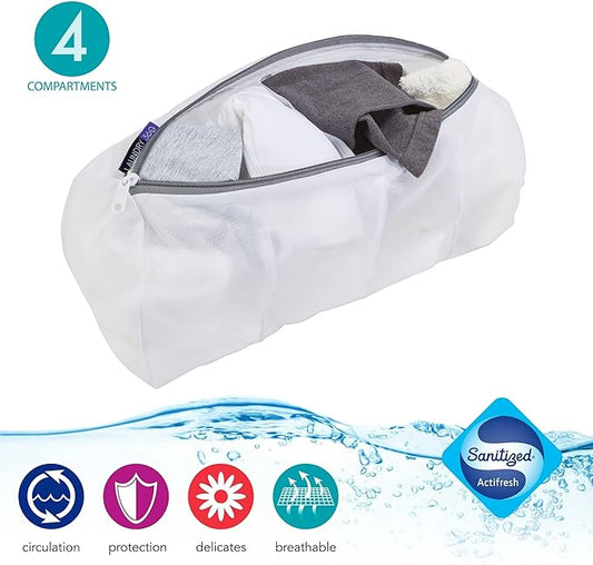 Laundry 360 4 Compartment Hosiery Wash Bag