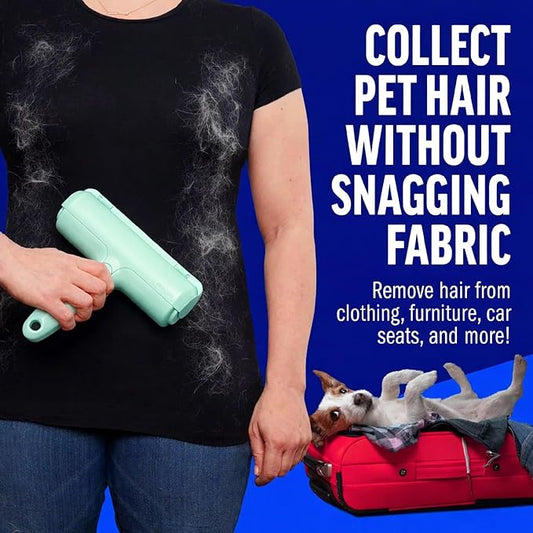 Pet Hair Remover Roller for Furniture, Couch & Car – Reusable Lint Roller for Dog & Cat Hair, No Sticky Tape Needed