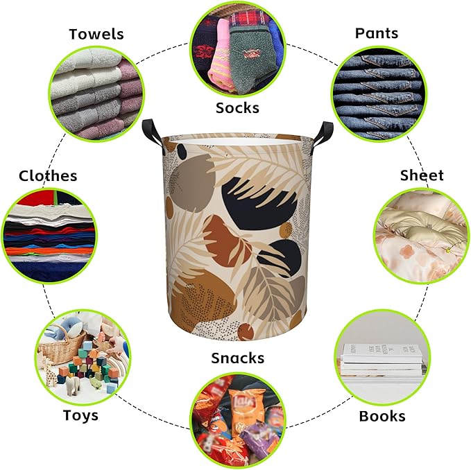 Laundry Basket Boho Abstract Geometric Laundry Hamper Large Laundry Basket Storage Basket Tote Bag Collapsible Organizer Basket for Bathroom,Laundry,Bedroom 17.3 x16.5 Inch