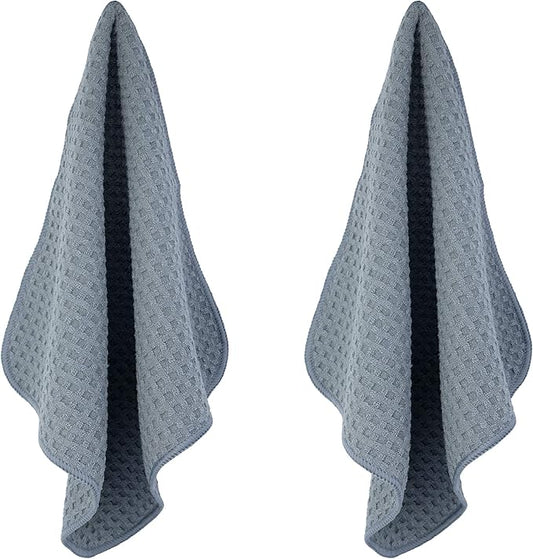 POLYTE Ultra Premium Microfiber Kitchen Dish Cloth Waffle Weave, 8 Pack (12x12 in, Gray)