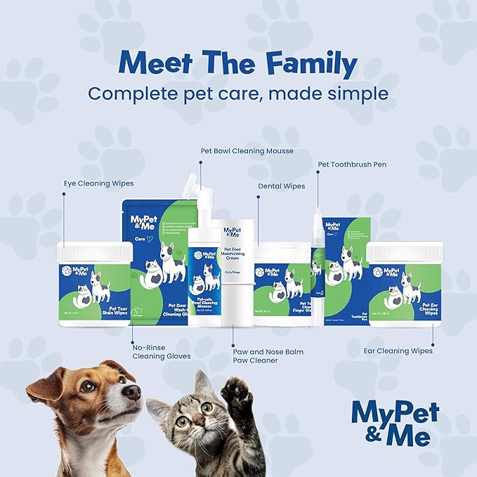 My Pet & Me Pet Bowl Cleaner Mousse, Enzyme Foaming Dog & Cat Bowl Cleaner with Built-in Brush, Rinse-Clean Pet Safe Formula for Water Fountains & Toys