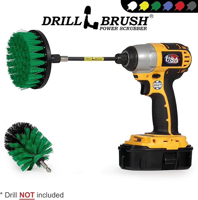 Drill Brush Kitchen Accessories - Kitchen Cleaning Extension Kit - Kitchen Sink Hard Water Remover - Kitchen Cleaning Supplies - Oven Scrubber Brush Set - Countertop Cleaning Brush - Household Brush