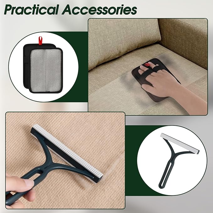 Carpet Rake for Pet Hair Removal, 60’’ Dual-Side Pet Hair Removal Tool with Adjustable Handle, 3 in 1 Reusable Lint Remover Dog Cat Fur Remover Broom for Rugs, Mats, Beds, Stairs, Couch