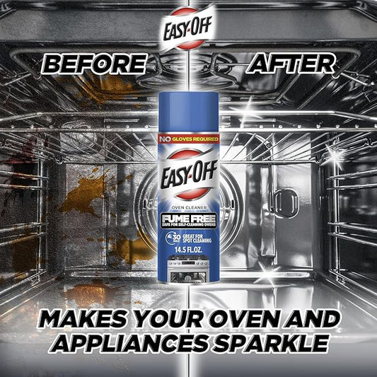 Bundle of Easy-Off Fume Free Oven Cleaner Spray, Lemon, 24oz, Removes Grease + Easy Off Heavy Duty Degreaser Cleaner Spray, 32 Ounce