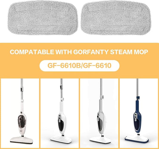 4 Packs Replacement Mop Pads Compatible with GorFanty Steam Mop GF-6610B/GF-6610/ Neugo NE033 NE033M/ Mxnsewr Steam Mop, Washable, Reusable Microfiber Steam Mop Cloth