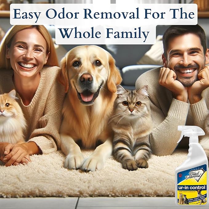 Black Diamond Stoneworks Eliminates Urine Odors – Controls Cat, Dog, Pet & Human Smells from Carpet, Furniture, Mattresses, Grout and Pet Bedding & Concrete. Biodegradable Enzymes (1-Gallon)