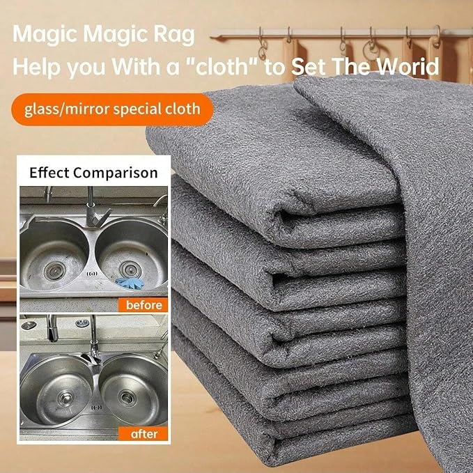 Thickened Magic Cleaning Cloth, Lint Free Cloth,Reusable Microfiber Cleaning Rag for Windows Glass, Windows, Cars, Machine Washable (5)