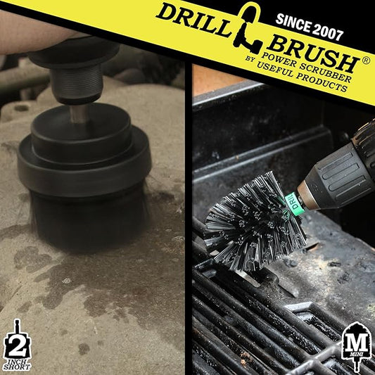 Industrial Ultra Stiff Nylon Brush - BBQ Grill Cleaning Supplies - Rust and Hard Water Stain Removal for Concrete, Brick and Morter, Deck, Grate, Griddle, Metal, Pellet Smoker, Fireplace, and Furnace