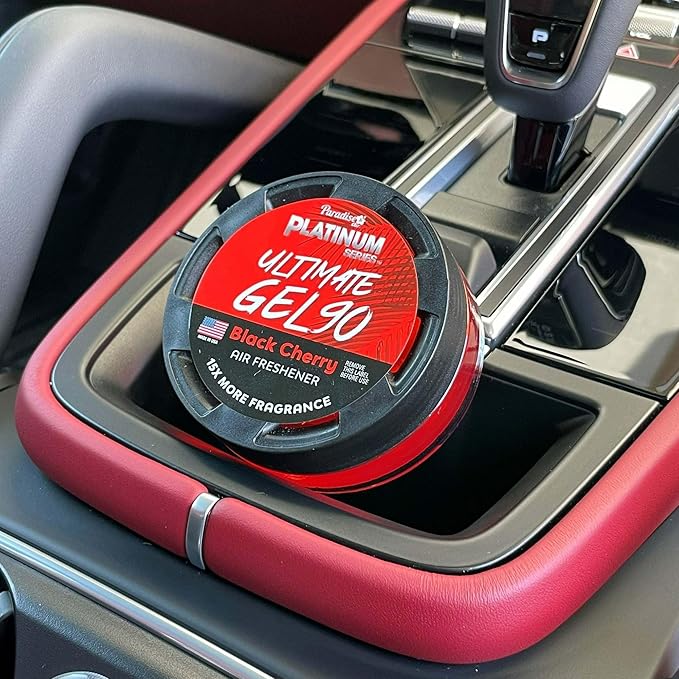 Paradise Air Platinum Series Ultimate Gel 90 Air Freshener for use in Auto, Home, Office, Bathroom, 30g, Black Cherry (2 Pack)