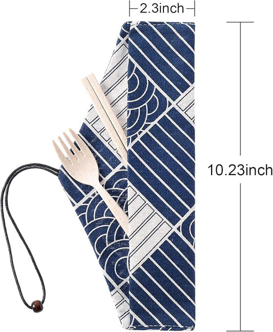 5 Pcs Straw Carrying Pouch Kit, Reusable Chopstick Case, Portable Utensil Travel Case Bag for Stainless Steel, Glass, Silicone, Bamboo, Cleaning Brush, Safety & Impact Resistance, Christmas Gifts