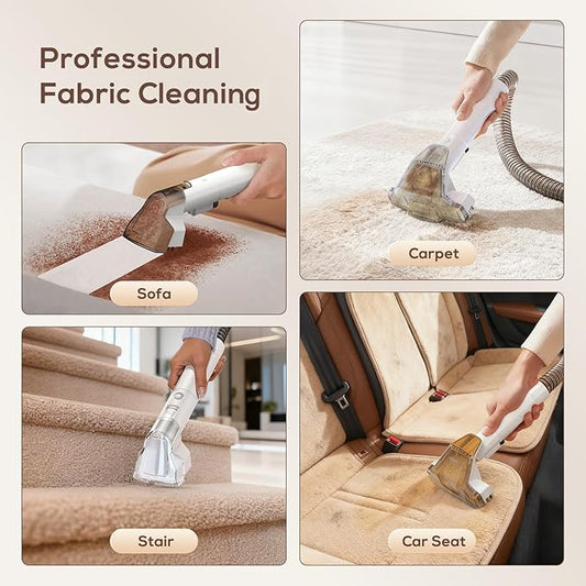 Ailltopd Portable Carpet & Upholstery Cleaner Machine, 15Kpa Powerful Suction & Couch Cleaner Machine, Deep Stain Cleaning for Carpet, Car, Pets, Stairs, Sofa with Self-Cleaning Tool