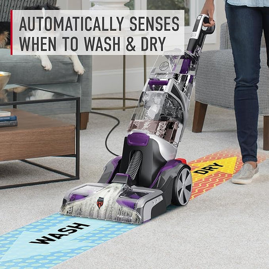 Hoover SmartWash Pet Automatic Carpet Cleaner with Spot Chaser Stain Remover Wand, FH53000PC + Hoover Everyday Solution, Deep Cleaning Carpet Shampoo, 128 oz Formula, AH30932