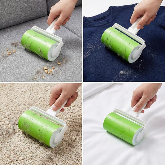 Reusable Washable Lint Roller 5 Pack, Sticky Travel Lint Roller, Portable Compact Pet Hair Remover Cleaner with Cover for Clothes, Pet Hairs, Carseats, Include Mini and Medium Size