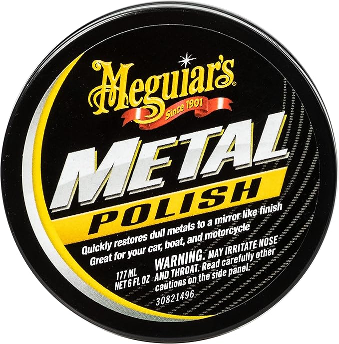 Meguiar's G211606 Metal Polish, Safe for All Uncoated Metals, Removes Stains and Swirls for a Quick and Easy Clean, Restores Shine, Pairs Well with Our Wheel Polisher Tool, 6 Oz
