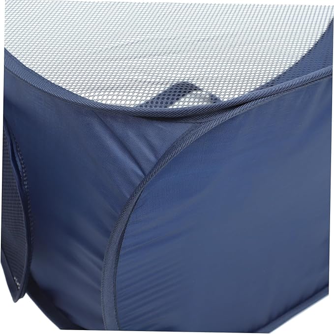 Alipis Large Foldable Mesh Laundry Basket Portable Collapsible Laundry Hamper with Wire Frame for Home Dorm Outdoor Use Space Saving Clothes Storage Organizer