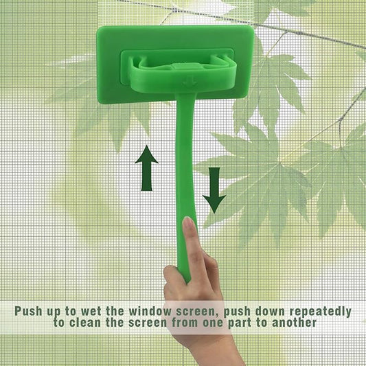 MyLifeUNIT Mesh Screen Cleaner, Detachable Window Screen Cleaning Brush Washing Tool, Windows Screen Cleaner with Wet and Dry Dual-Use
