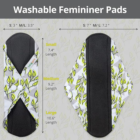 7pcs Set 1 pc Mini Wet Bag +6pcs Absorbent Reusable Sanitary Pads/Washable Cloth Menstrual Pads(Spring,M…
