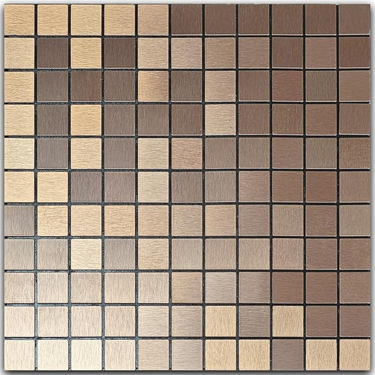 10pcs Waterproof Non-Slip Mosaic Wall Stickers, Heat-Resistant Self-Adhesive Tiles, Easy Cut & Peel for Kitchen Bathroom Bedroom Living Room (10, Coppery)