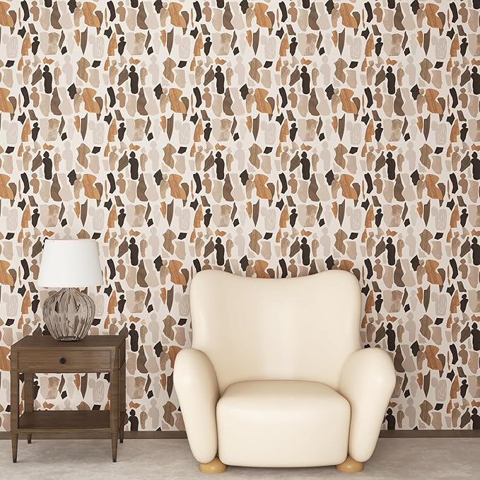 Kitico Modern Peel and Stick Wallpaper, Geometric Self Adhesive Wallpaper, Removable Vinyl Wall Paper for Bedroom Living Room Apartment Wall Decor 17.3"x200"
