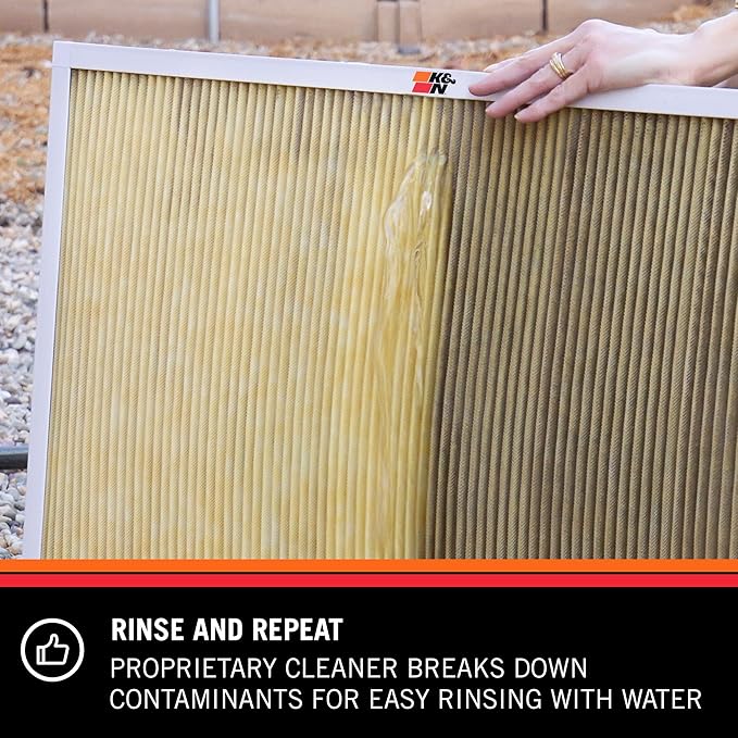 K&N HVAC Filter Cleaner: 32 Oz Spray Bottle Filter Cleaner and Refresher; Restores K&N Home Air Filter Performance; 99-6010