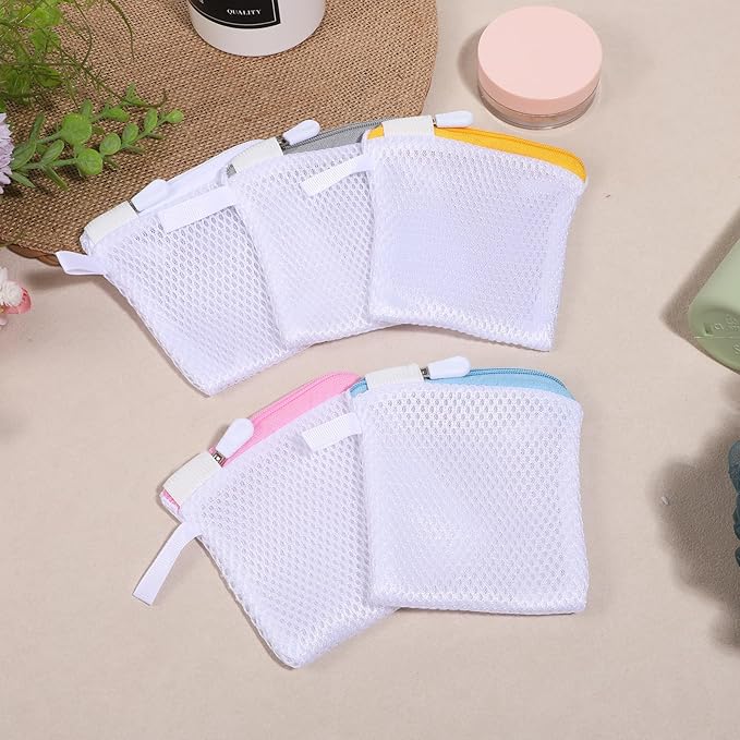 5 Pcs Small Mesh Laundry Bags Delicate Laundry Bag Durable Lingerie Bags for Washing Delicates Foldable Laundry Bag with Zipper for Clothing Socks Bra Storage Home Travel 3.9 x 4.3 Inch