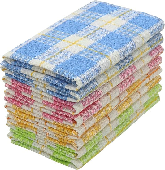 Mia'sDream Cotton Rags Terry Dish Cloths Dish Rags for Cleaning, Absorbent Cleaning Rags Lint Free Cleaning Cloths Pack of 8, 13inch x 13inch Multi Colors