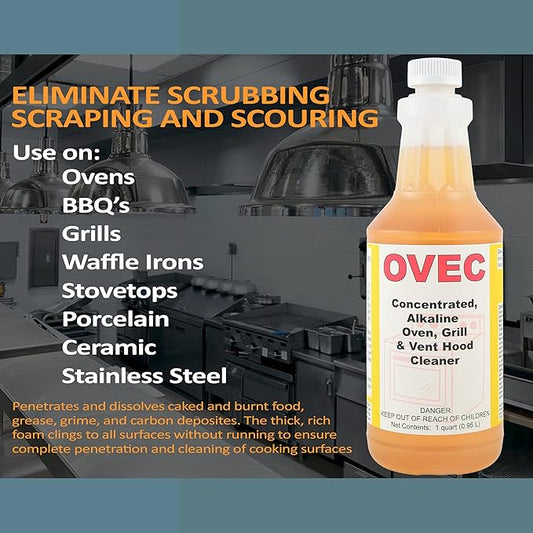 Detco-OVEC - Industrial Oven & Grill cleaner for Restaurant, and Commercial Kitchen Equipment. Removes burned on oils & grease (12)