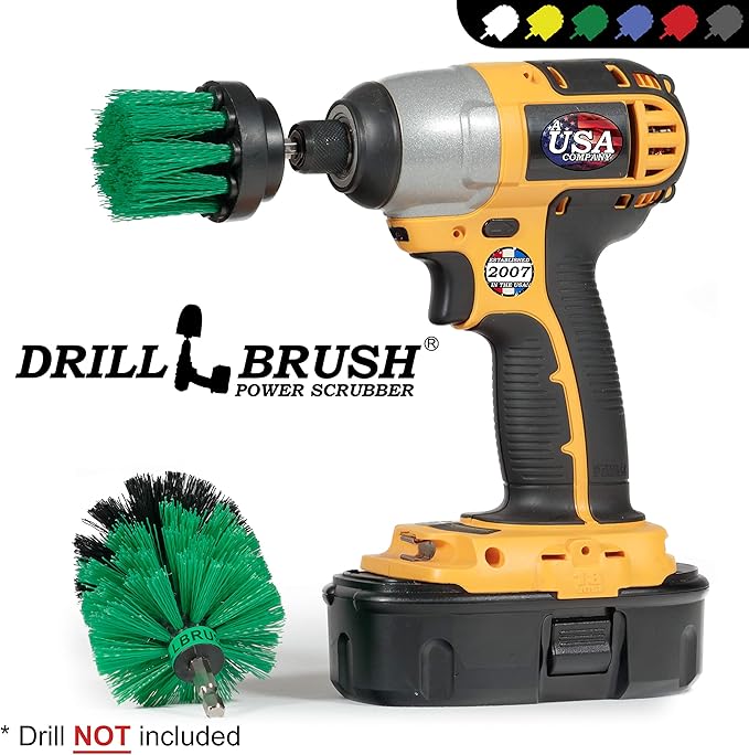 Drill Powered Kitchen Cleaning Brushes - Oven Cleaning Tools - Fridge Stain Remover - Kitchen Cleaning Supplies - Kitchen Scrubbers - Countertop Scrub Brush - Air Fryer Cleaning Kit - Sink Cleaner