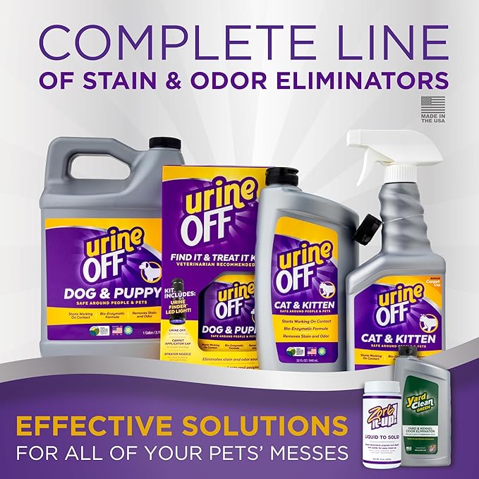 Urine Off Kitten & Cat Pet Stain Remover | Fresh Scent Carpet Cleaner | Bio Enzymatic Stain & Urine Odor Eliminator | Pet Safe Cleaner | 1 gal.