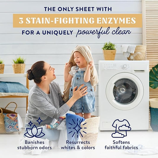 Cleancult Laundry Detergent Sheets - Resealable Box - 3 Stain Fighting Enzymes - Juniper Sandalwood - 60 Loads - Free of Harsh Chemicals - No Mess - No Plastic Waste (Pack of 2)