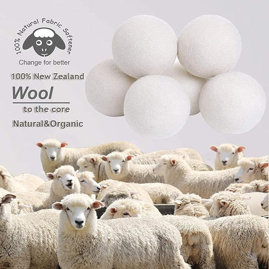 Budieggs Wool Dryer Balls Organic XL 6-Pack, 100% New Zealand Wool Chemical Free Fabric Softener for 1000+ Loads, Baby Safe & Hypoallergenic, Fabrics Soft and Fluffy Naturally
