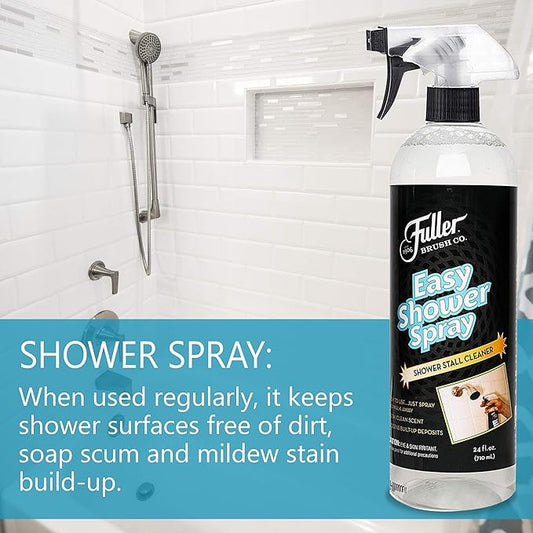 Fuller Brush Easy Shower Spray - No Scrub Shower Cleaner - Multi Surface Formula Keeps Surfaces Clean From Dirt and Soap Scum Perfect for Shower Floors Walls (Bottle with Sprayer)