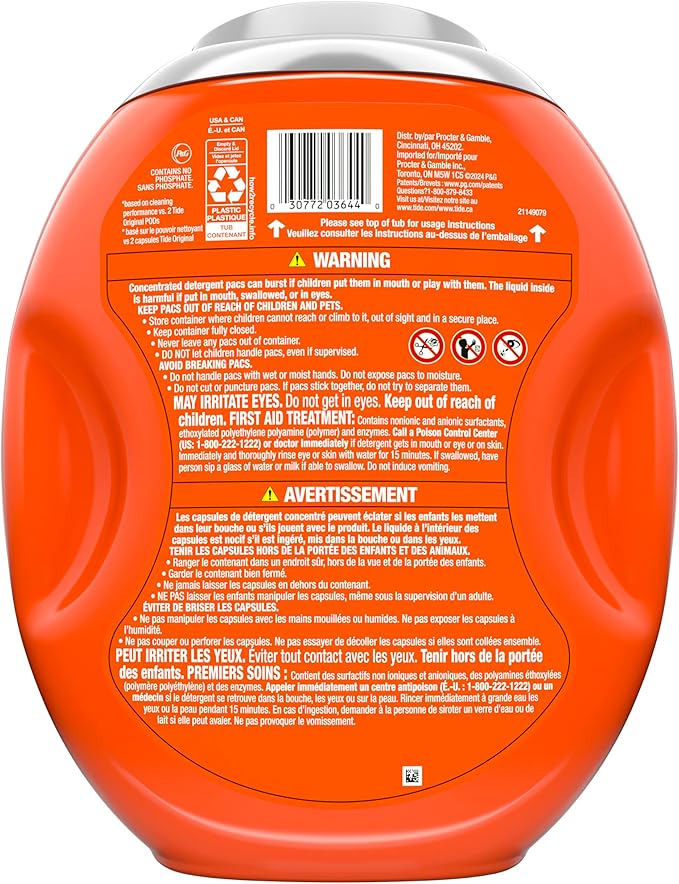 Tide Hygienic Clean Power PODS Laundry Detergent Pacs, Original Scent, 63 Count, Removes Visible and Invisible Dirt