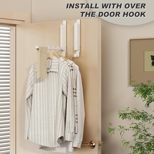 Over The Door Collapsible Drying Rack - Portable & Foldable, Indoor Small Hanging Clothes Drying Rack, White 2 Pack