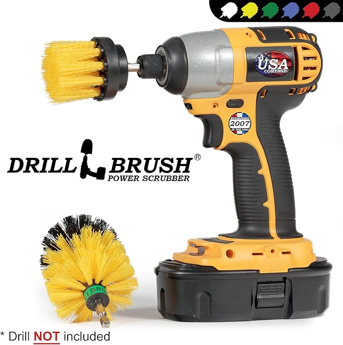 Scrub Brushes for Cleaning - Bathroom Cleaning Brush - Grout and Tile Cleaning Brush - Bathtub Cleaning Brush - Shower Drill Cleaning Brush - Tile Scrub Brush - Power Scrubber for Shower Cleaning