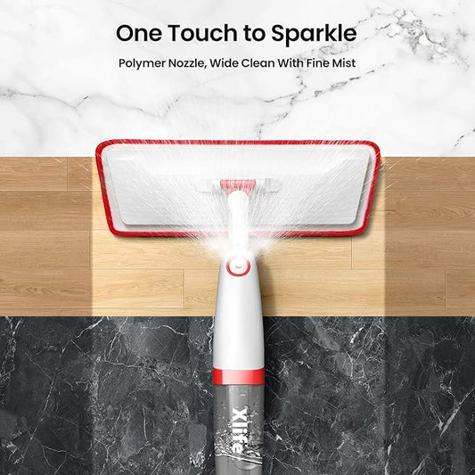 Spray Mops for Floor Cleaning with 3pcs Washable Pads, Xlife Wet Dry Mop for Kitchen Wood Hardwood Laminate Ceramic Tiles Floor Dust Cleaning-Red (No Cleaner)