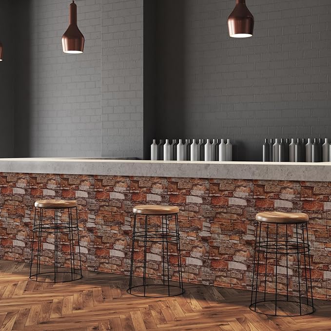 10PCS 3D Wall Panels Peel and Stick Foam, Self-Adhesive Decorative 3D Brick Wallpaper Wall Covering, Faux Stone Wall Panel Foam Brick for Living Room, Kitchen, Bathroom