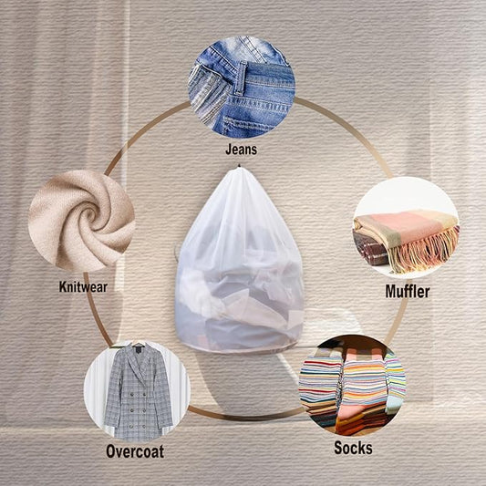 Extra Large Mesh Laundry Bags Washing Bag 2Pack Delicates Bag and Pull net style Laundry Bag Jumbo for Washing Machine Large Mesh Bags for Blankets, Bedding, Coats, Toys (2PCS-XXXL)