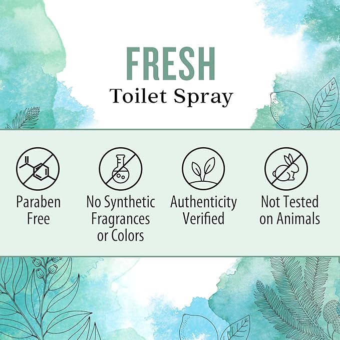 Aura Cacia Fresh Toilet Spray 2 Fl. oz. - Light Aroma, No Synthetic Fragrances