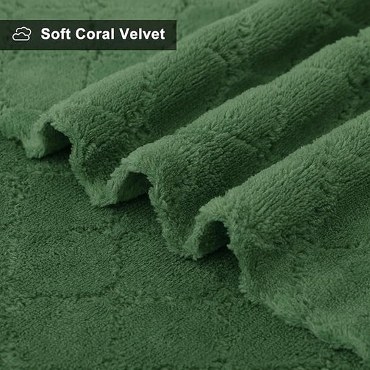 Homaxy 12 Pack Dish Towels for Kitchen (10 x 20 Inches, Grass Green), Super Soft and Absorbent Coral Velvet Dish Cloths for Washing Dishes, Nonstick Oil Fast Drying Microfiber Cleaning Cloth
