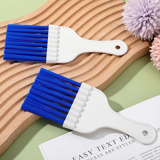 Boao 8 Packs Coil Brush Air Conditioner Condenser Refrigerator Cleaning HVAC Coil Cleaner Small Plastic Whisk Brush (Blue)