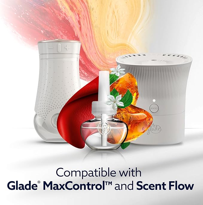 Glade PlugIns Refills with CustomScent Technology, Leather & Golden Amber, 5 Refills
