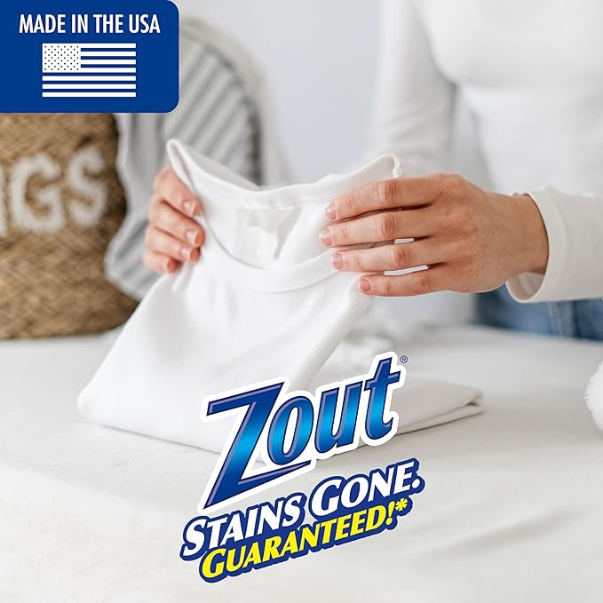 Zout Laundry Stain Remover Spray,Triple Enzyme Formula Removes the Toughest Stains,Made in the USA,22 Ounce Bottles,(Pack of 4)