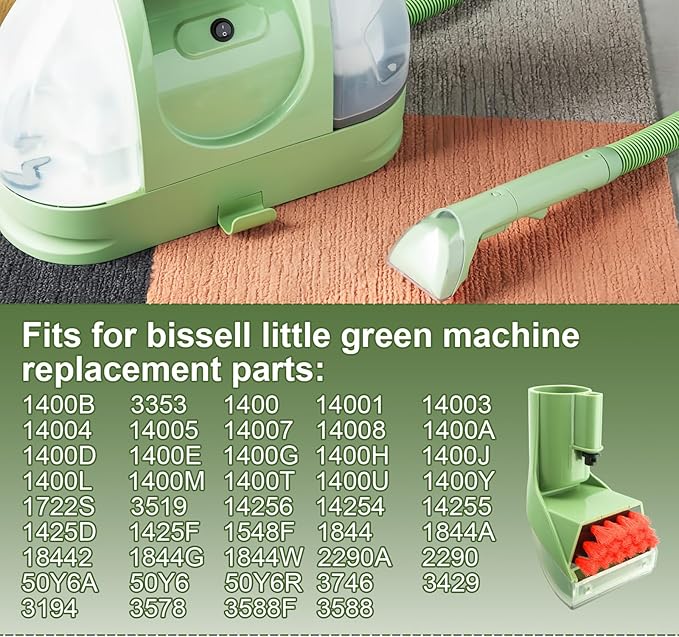 1400B Little Green Machine Multi-Purpose Tools Brush for Bissell Little-Green Upright & Portable Carpet Cleaners 1400B 1425 3860 4075 1400W 1400 1844 2290A(1Brush+2Brush)