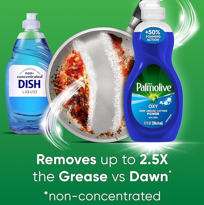 Palmolive Ultra Liquid Dish Soap, Oxy Power Degreaser, Blue, 9.7 Fl Oz (16 pack)