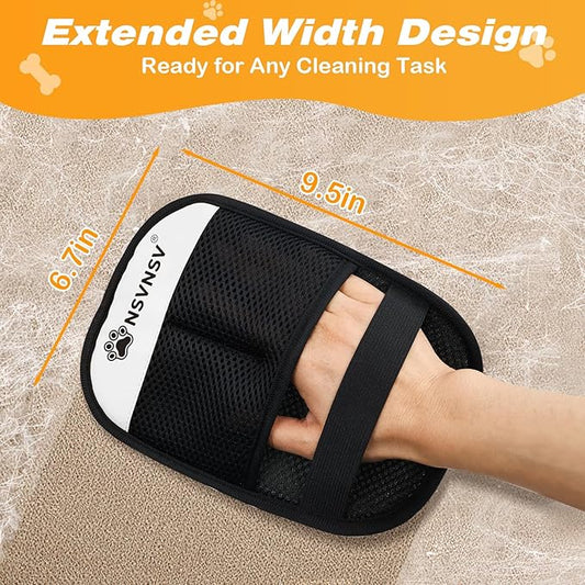 NSVNSV Pet Hair Remover Glove, Electrostatic Pet Hair Remover Glove for Cats Dogs, Reusable Magic Brush Pet Hair Remover for Bed, Clothing, Couch, Carpet, Car Seat