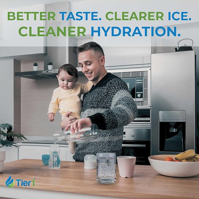 Tier1 RWF1031 WF2CB Refrigerator Water Filter | Replacement for PureSource2 WF2CB & EWF01 Fridge Filter - Up to 18 Months Supply | Easy Install | Odor Control | Clean & Great Tasting Water (3-pk)