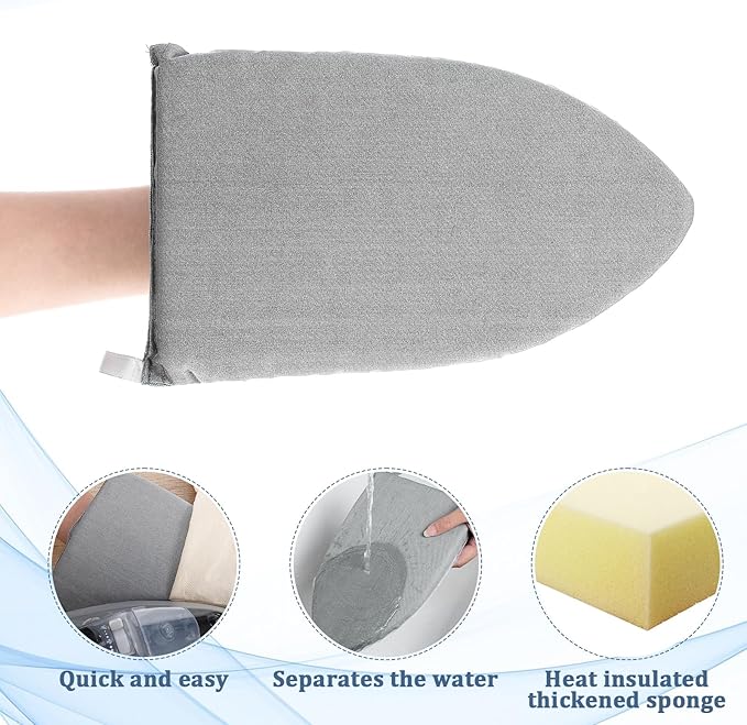 Steamer mitt Glove, Garment Steamer Ironing Glove with Finger Loop Anti Steam Gloves Board Heat Resistant Ironing Mitt for Handheld Garment Accessories for Clothes(Style A)