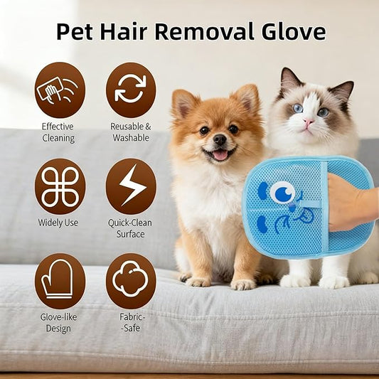 2025 Thickened Electrostatic Pet Hair Removal Gloves for Dogs & Cats,Reusable & Washable Cat Hair Removal Glove, Pet Hair Remover Tool for Furniture Clothing, Couch, Carpet, Car Seat, Bed